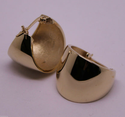 Kaedesigns, Genuine 9ct 9K 15mm Wide Yellow, Rose & White Gold 375, Hoop Full Solid Earrings