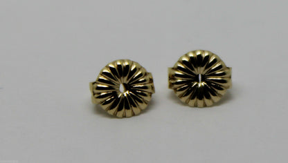 Kaedesigns 9ct 9k 375 Yellow Or White Gold Flower Earring Butterfly Backs 5.5mm Or 9mm