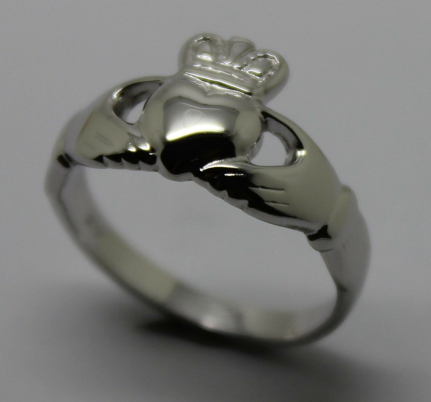 Genuine 9ct 375 Solid Yellow, Rose or White Gold Claddagh Celtic Friendship Ring In Your (Sizes L to S)