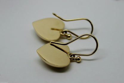 Genuine 9ct Yellow Gold or White Gold or Rose Gold Half Heart Earrings