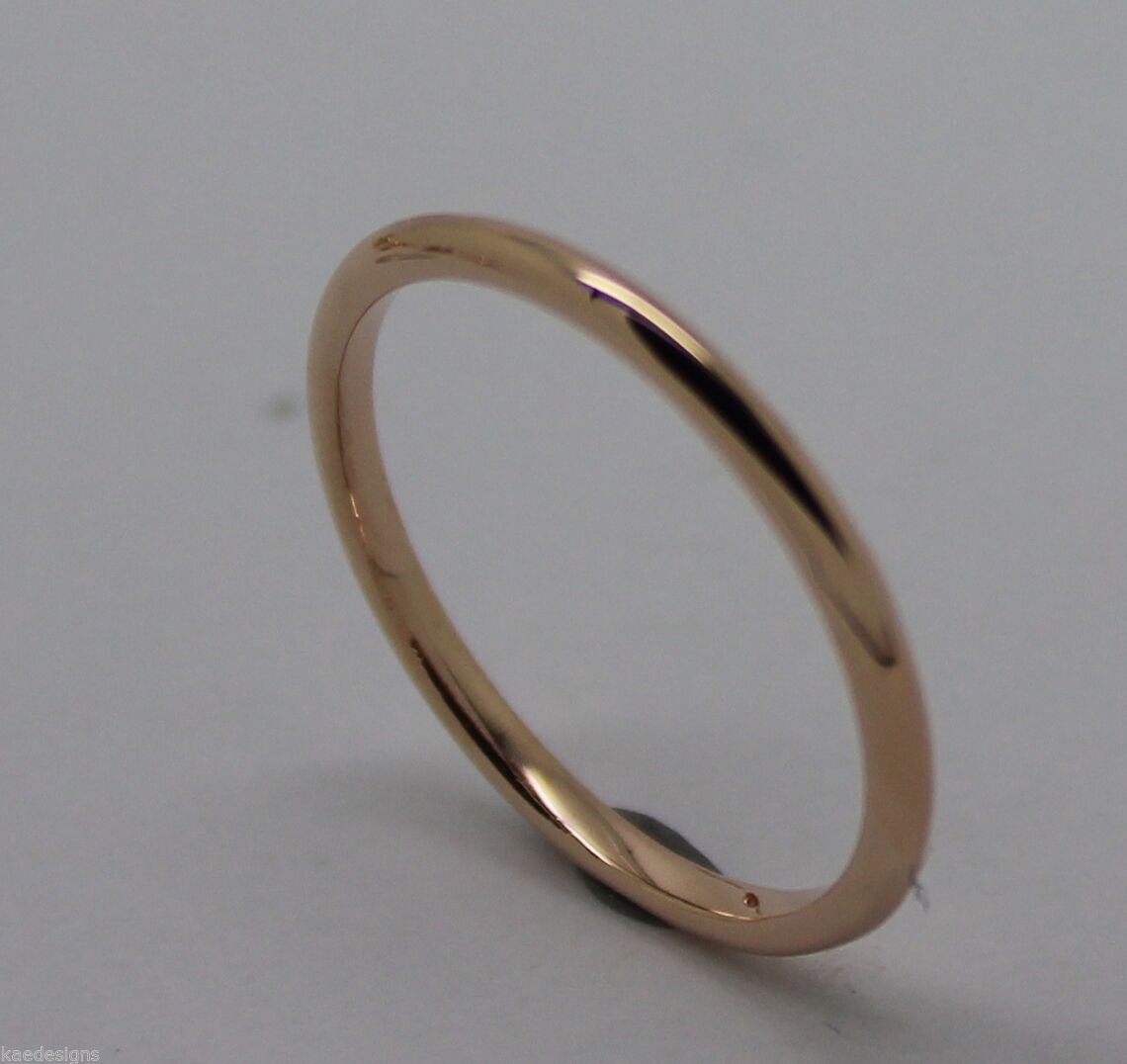 Genuine Solid 9ct 9k White Or Rose Or Yellow Gold 1.5mm Wedding Band Ring