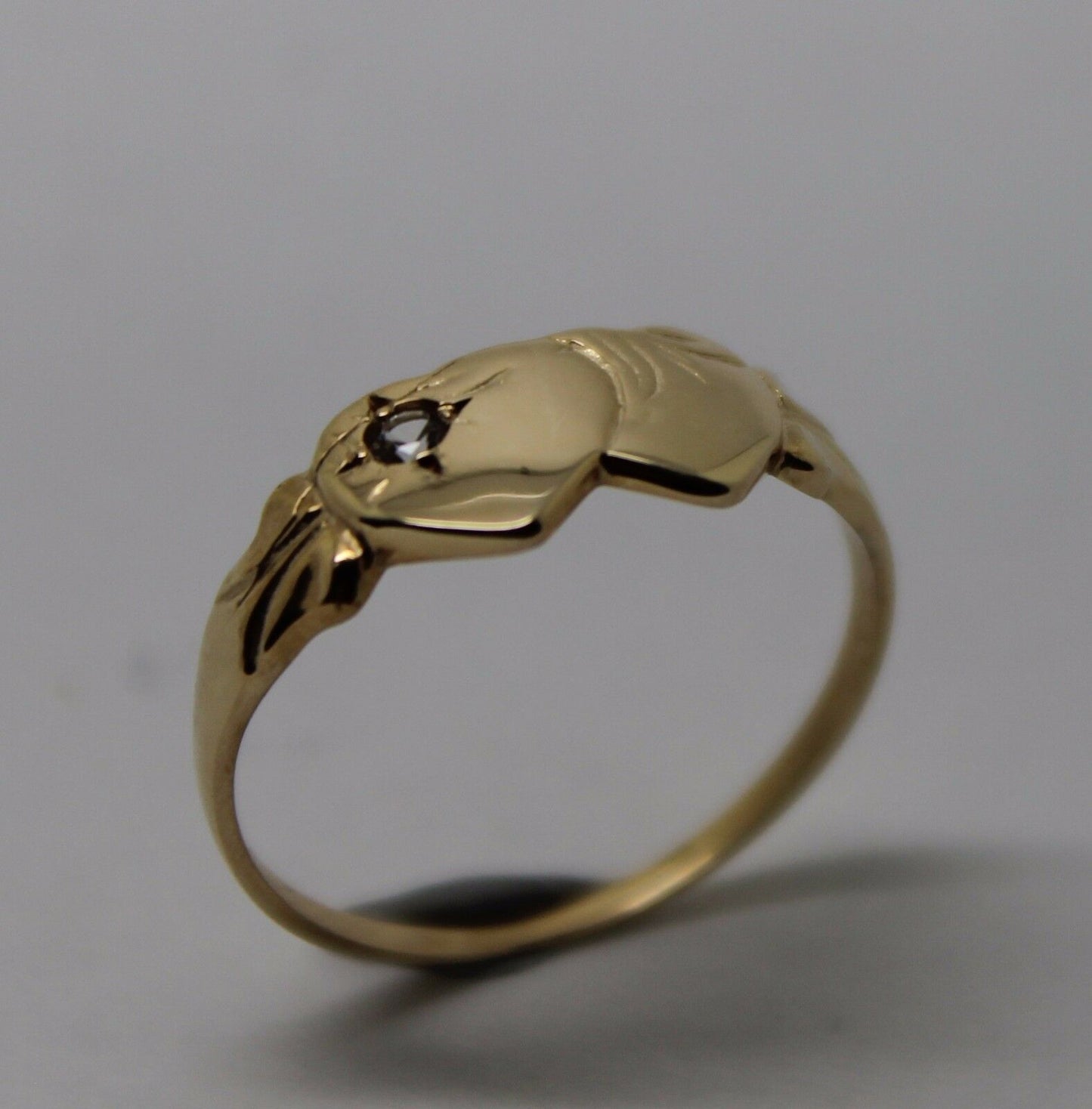 Genuine 9ct Yellow, Rose or White Gold Double Heart White Sapphire Signet Ring - Choose your size