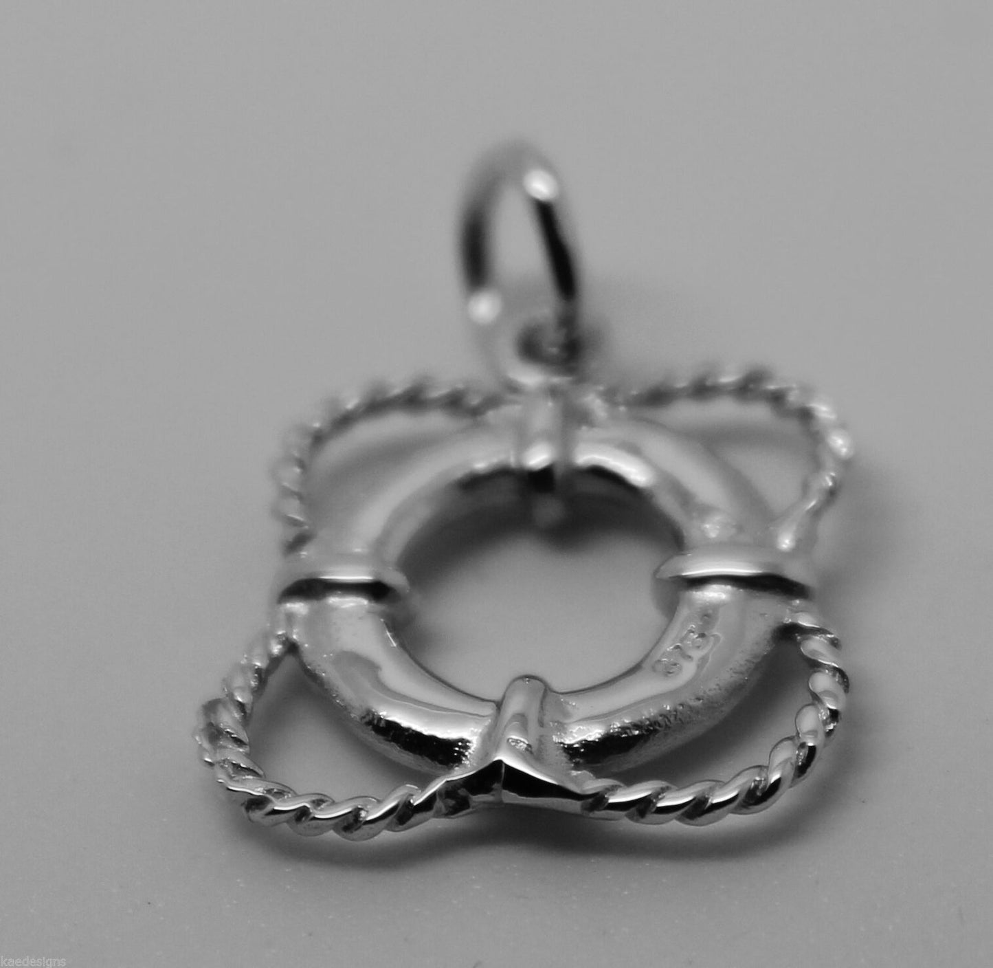 Genuine 9ct 9k 375 Yellow or Rose or White Gold Life Ring Nautical Pendant