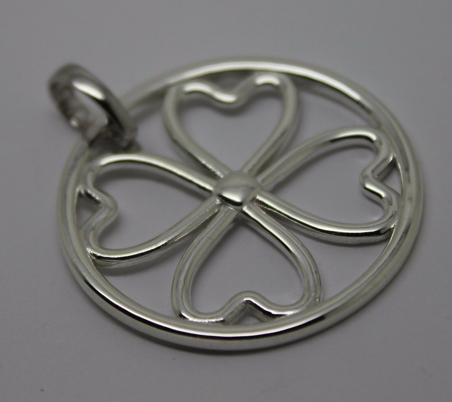 Sterling Silver 925 Four Heart Pendant with Detachable Enhancer