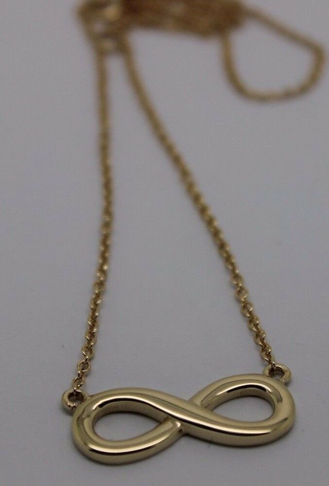 Kaedesigns 9ct 9k 375 Solid Yellow Gold Infinity Long 56cm Belcher Necklace
