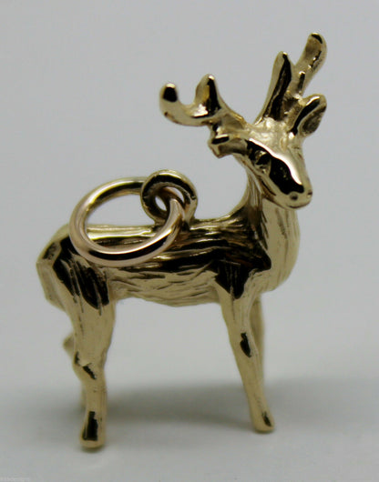 Kaedesigns, 3D 9ct Yellow Or Rose Or White Gold Deer Or Moose Charm Or Pendant