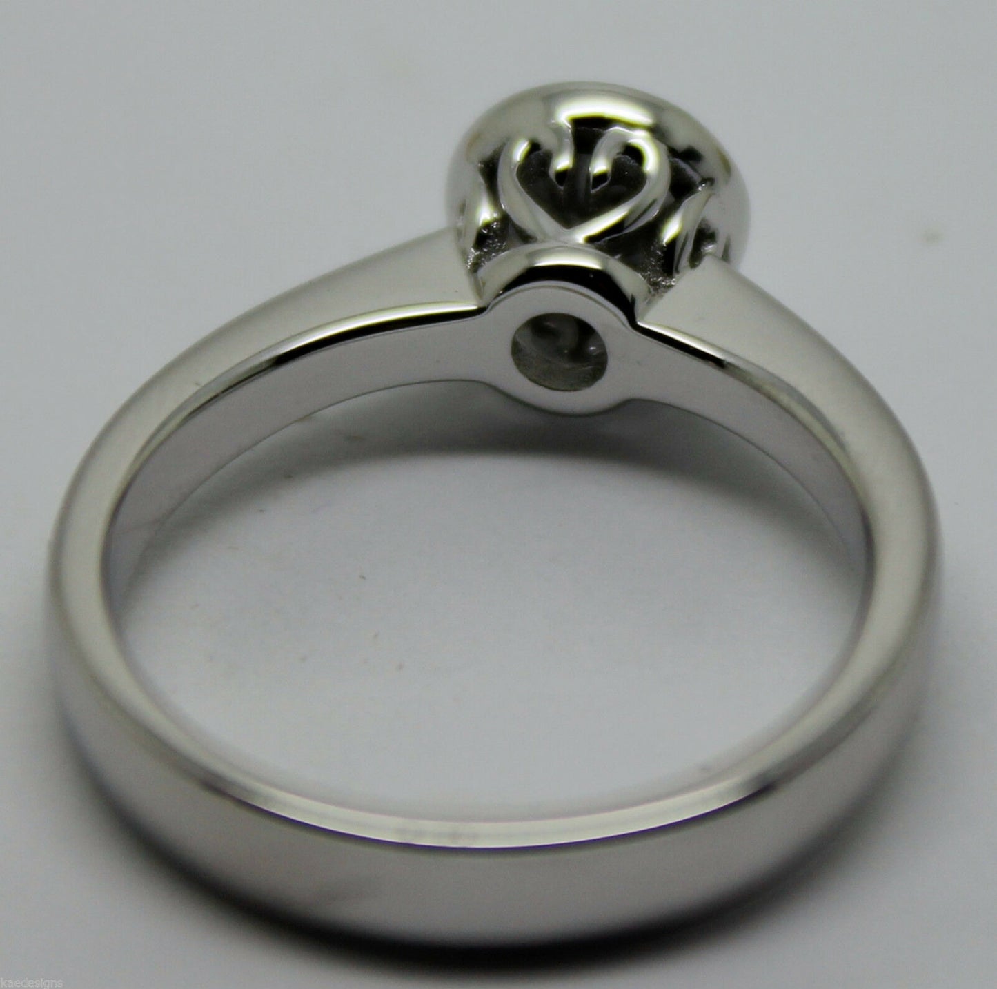 Genuine Cubic Zirconia 9ct Solid White Gold  Ring Size Q