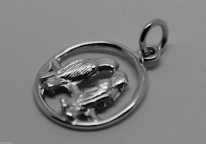 Genuine 9ct Yellow or Rose or White Gold or Silver Lovebirds Love Birds Pendant