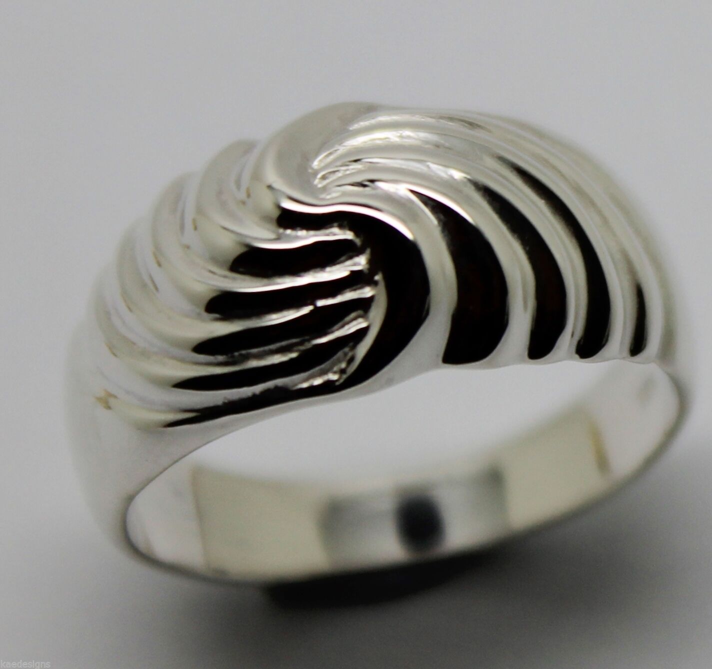 Genuine 9ct 9k 375 Yellow or Rose or White Gold or Sterling Silver Swirl Dress Ring