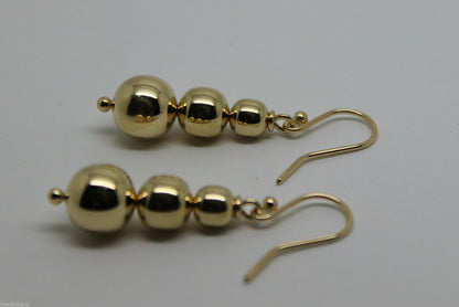 Kaedesigns 9ct 9k 375 Yellow Or White Or Rose Gold 375 Three Ball Drop Ball Earrings