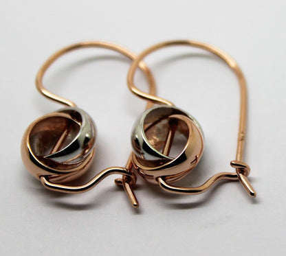Kaedesigns Genuine 9ct 9k 375 10mm Rose White Gold Belcher Spinning Earrings