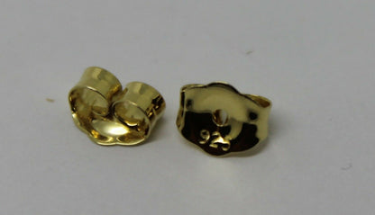 Kaedesigns SGP Yellow Gold Plated Sterling Silver 925 Earrings Butterfly Backs 4.8mm