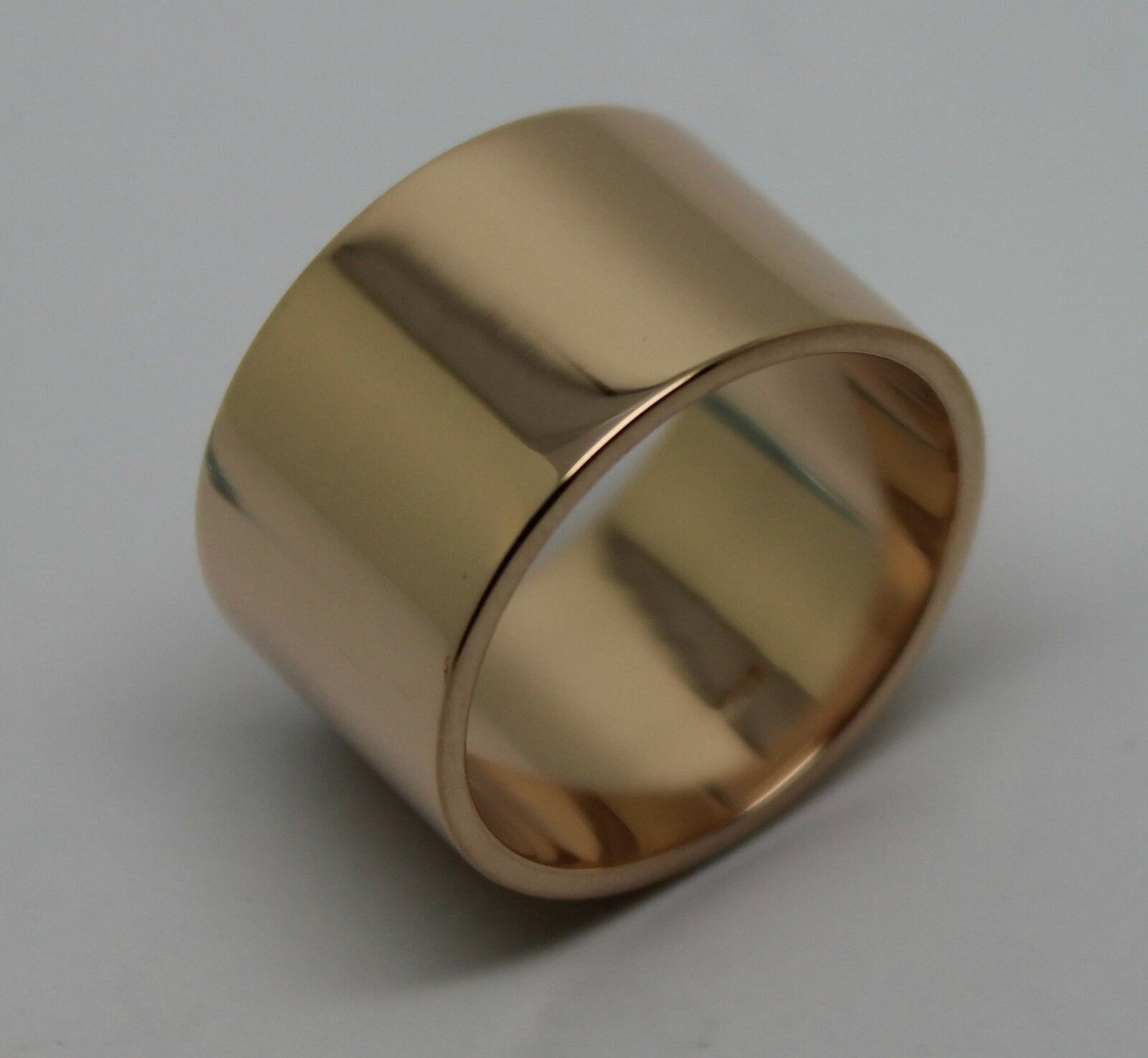 Genuine Solid 9ct 9k Rose Or Yellow Or White Gold 12mm Wide Flat Band Ring Size O