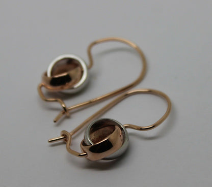 Kaedesigns Genuine 9ct 9k 375 10mm Rose White Gold Belcher Spinning Earrings