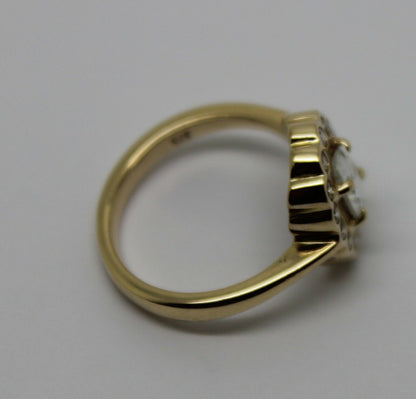 Size L Genuine 9ct Yellow Gold Oval Cubic Zirconia Ring