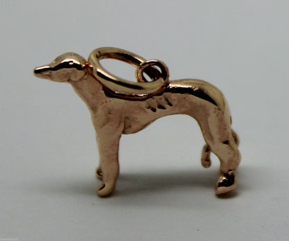 Kaedesigns, 3D 9ct Yellow, Rose Or White Gold Greyhound Dog Charm / Pendant