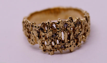 Kaedesigns New Genuine 10ct White or Rose Or Yellow Gold Diamond Nugget Ring
