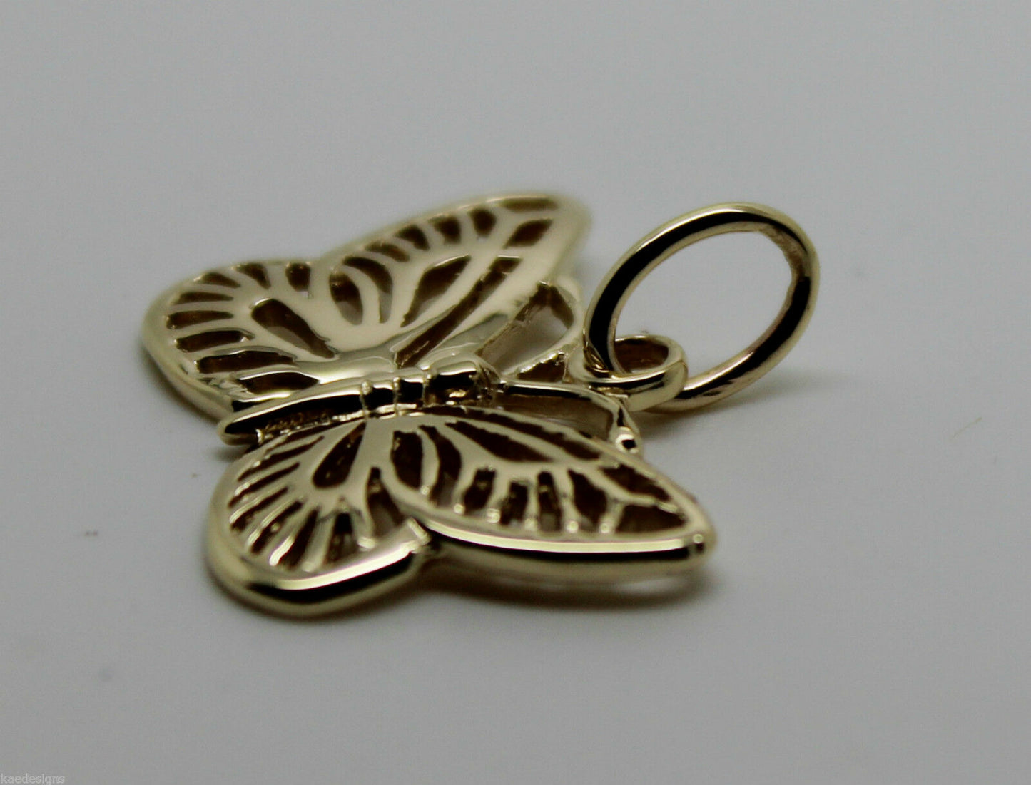 Kaedesigns, Genuine New 9ct 9kt Yellow, Rose Or White Gold Filigree Butterfly Pendant 342