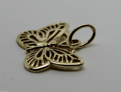 Kaedesigns, Genuine New 9ct 9kt Yellow, Rose Or White Gold Filigree Butterfly Pendant 342