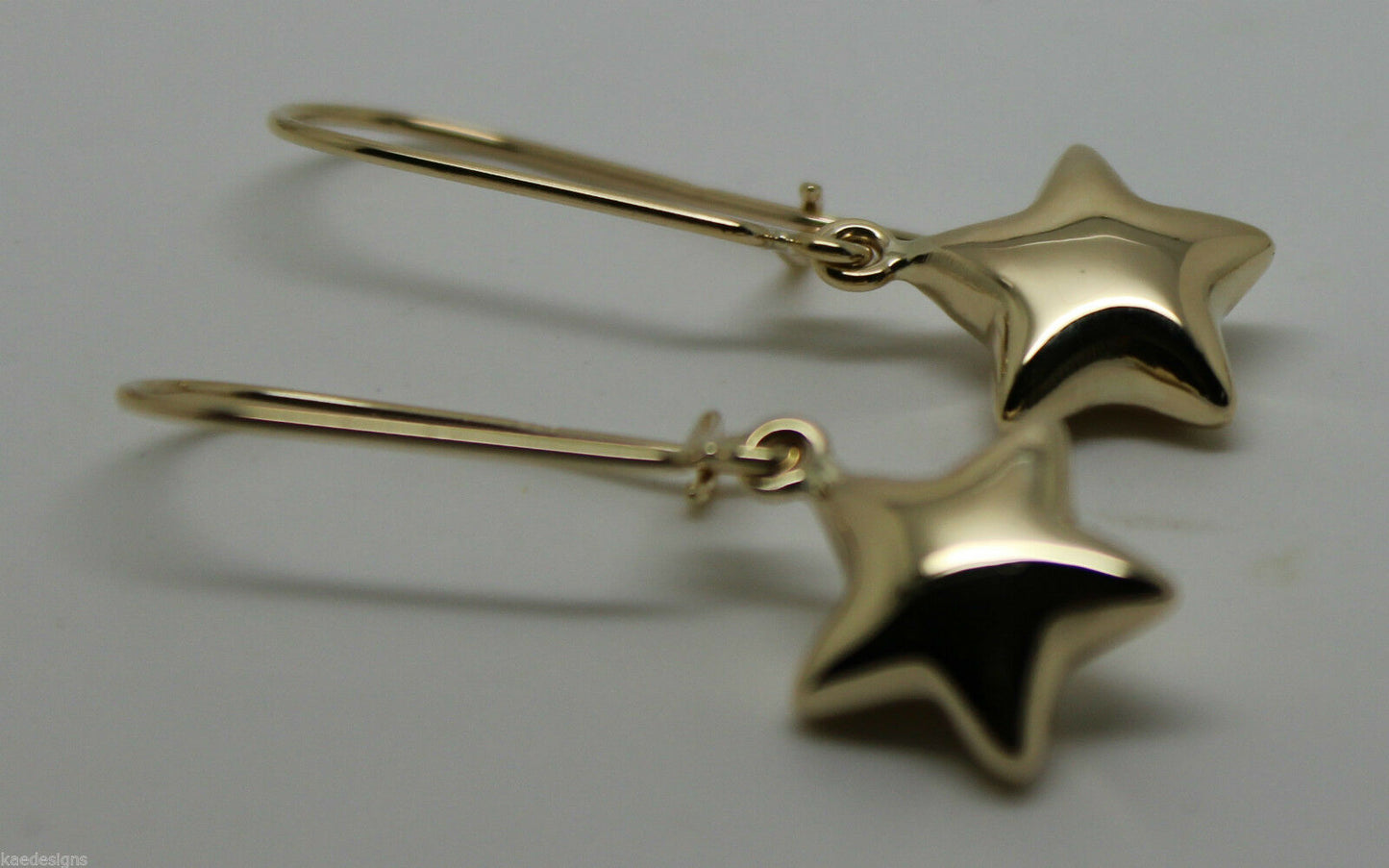 Genuine 9ct 9k 375 Yellow Or White Or Rose Gold Bubble Drop Star Closed Hook Earrings