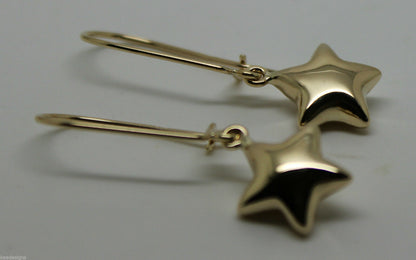 Genuine 9ct 9k 375 Yellow Or White Or Rose Gold Bubble Drop Star Closed Hook Earrings
