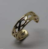 Genuine 9ct Yellow or Rose or White Gold or Sterling Silver Weave Toe Ring 339