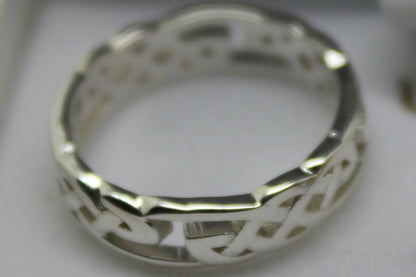 Genuine Size O 1/2 Sterling Silver 925 Celtic Weave Ring