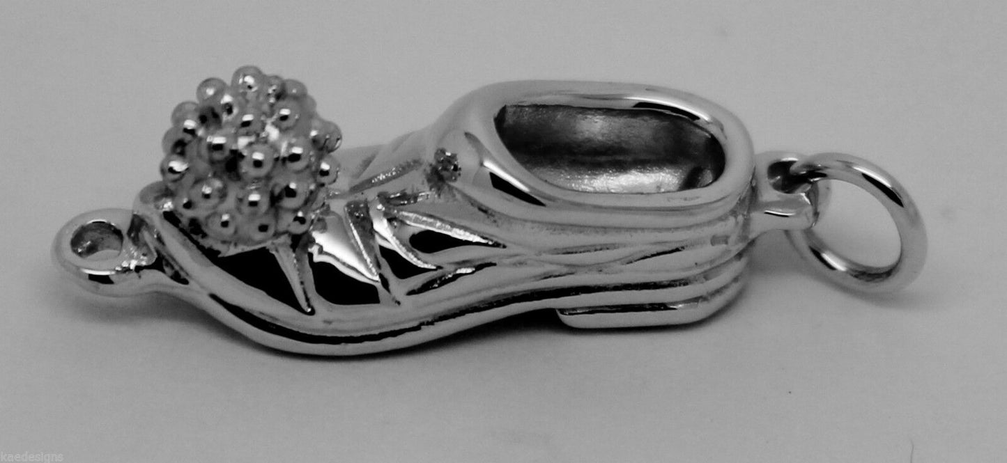 Kaedesigns Genuine Heavy 9ct New White Gold Solid Shoe Boot Pendant