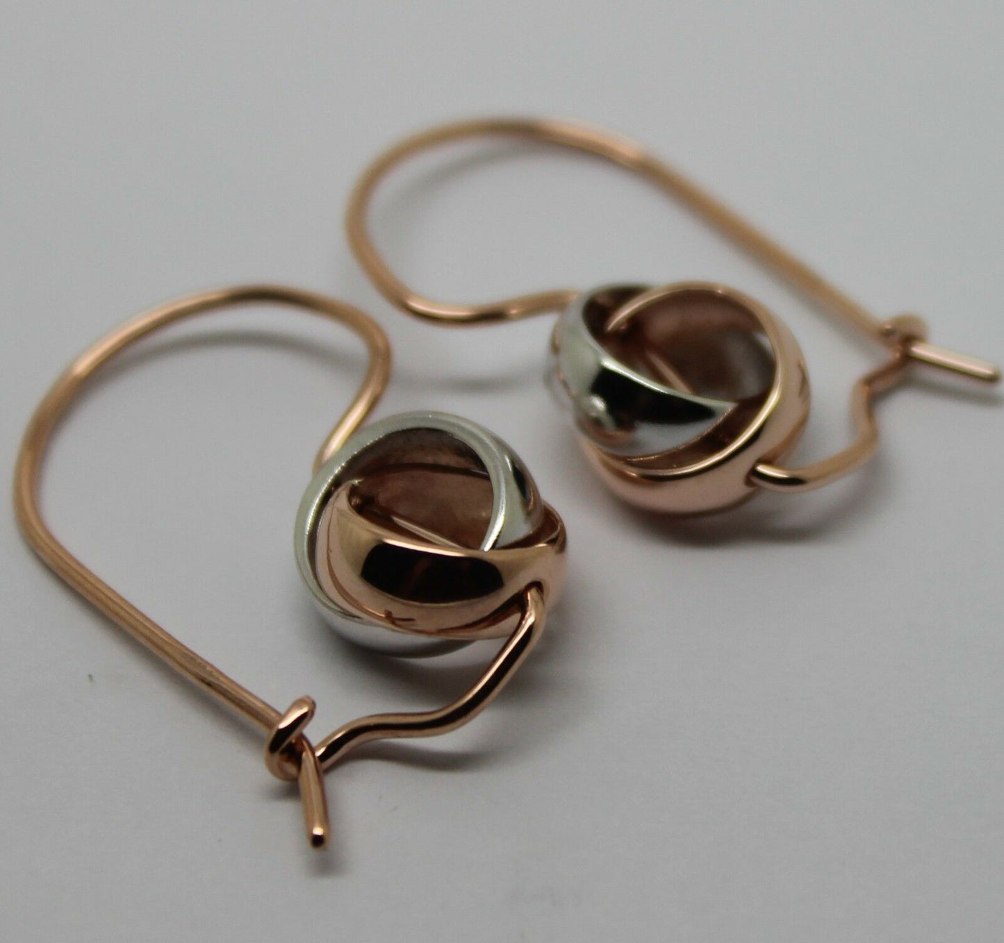 Kaedesigns Genuine 9ct 9k 375 10mm Rose White Gold Belcher Spinning Earrings