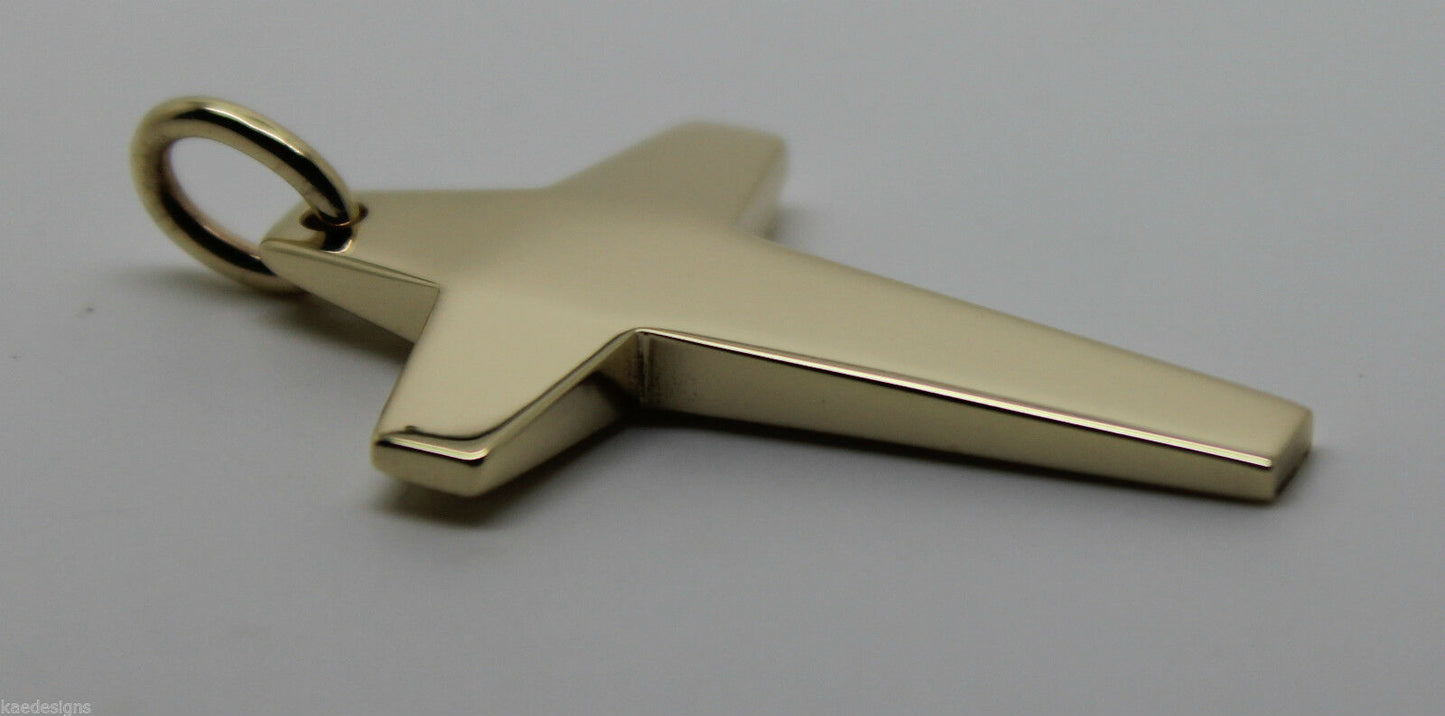 Kaedesigns New Large  Solid Heavy 9ct Yellow, Rose or White Gold Flat Plain Cross Pendant