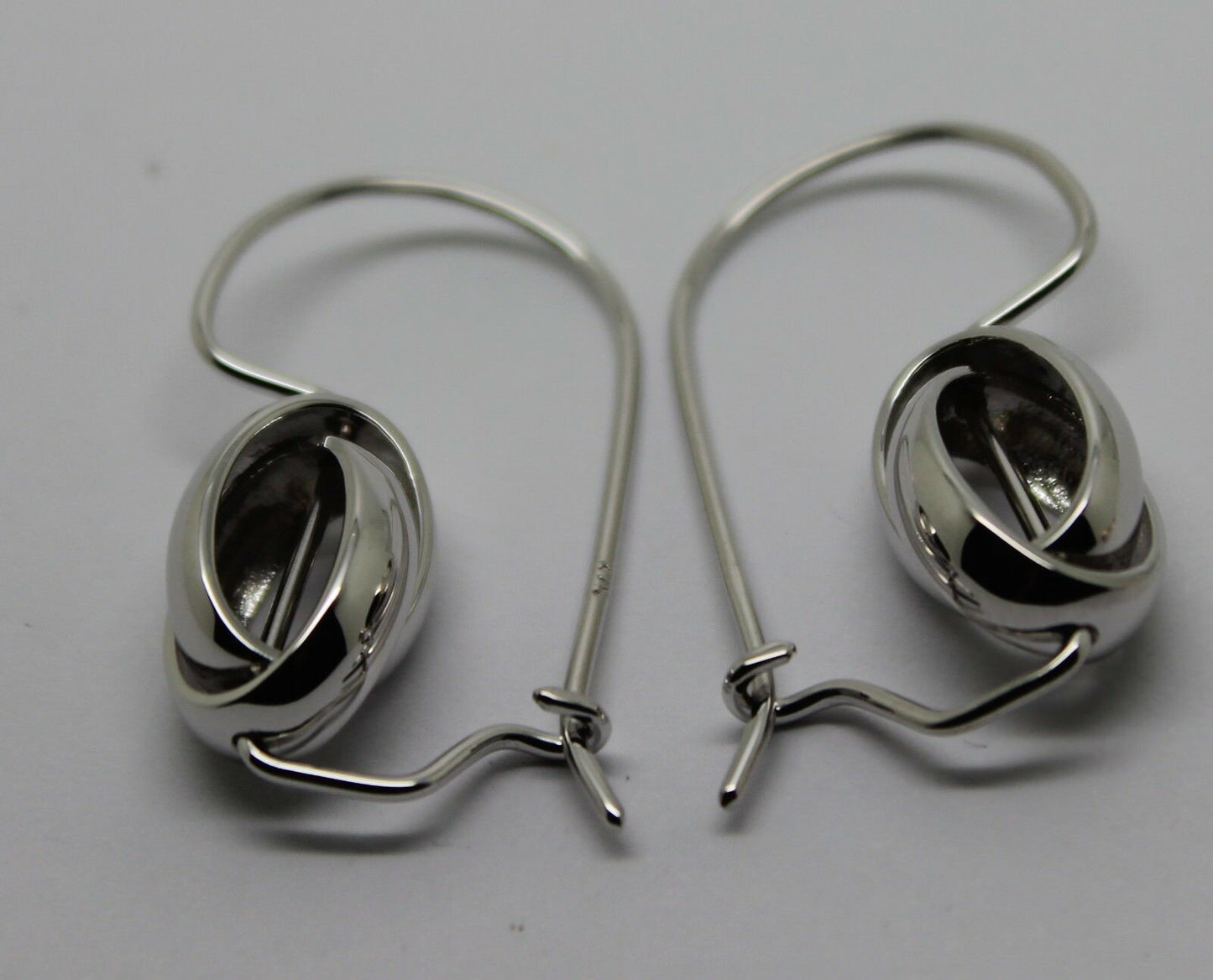 Kaedesigns Genuine 9ct 9K 375 Yellow, Rose or White  Gold Spinning Oval Belcher Ball Earrings
