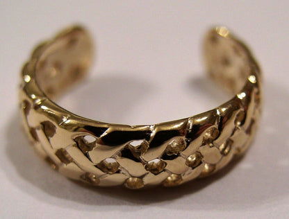 Genuine Solid 9ct Yellow or Rose or White Gold or Sterling Silver Weave Toe Ring  264