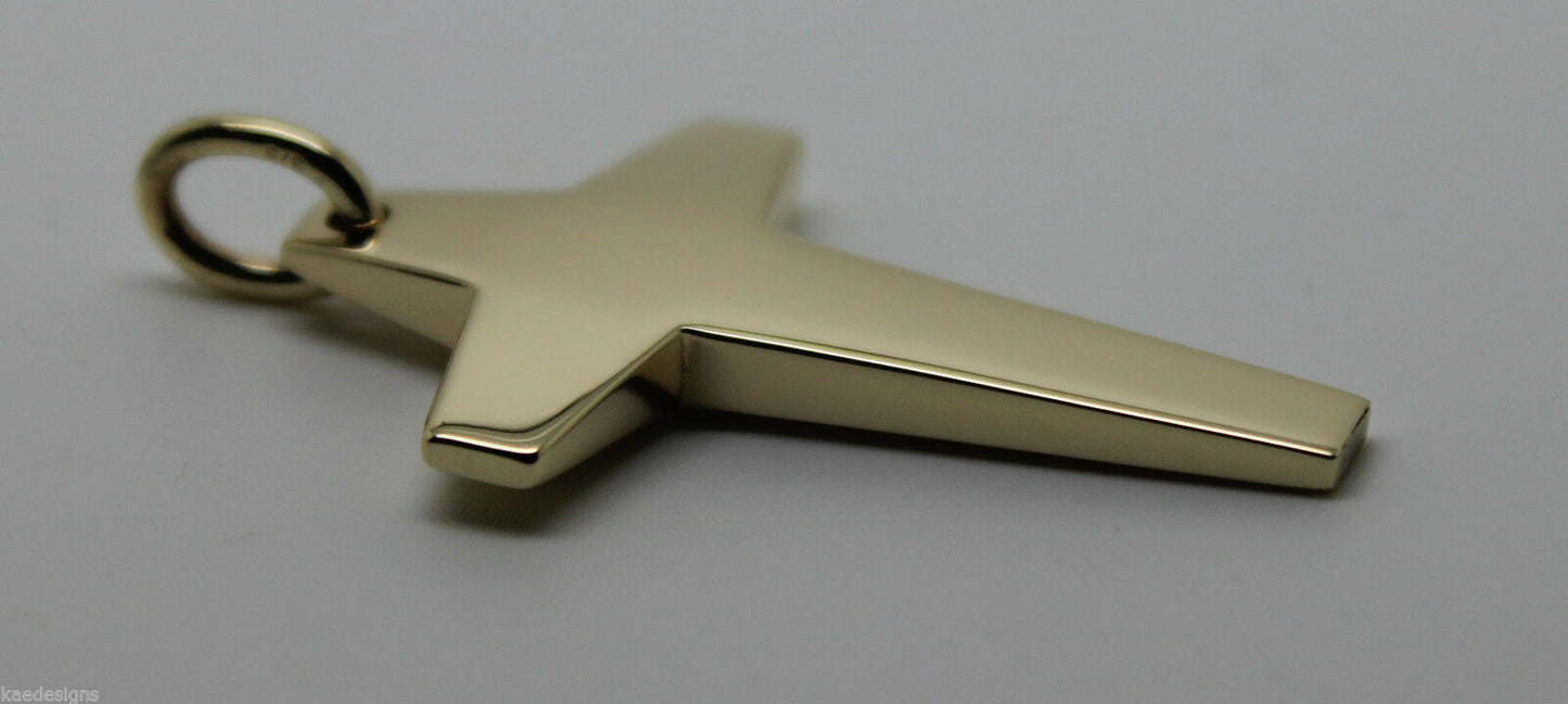 Kaedesigns New Large  Solid Heavy 9ct Yellow, Rose or White Gold Flat Plain Cross Pendant