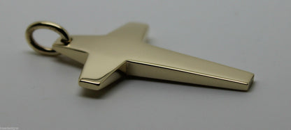 Kaedesigns New Large  Solid Heavy 9ct Yellow, Rose or White Gold Flat Plain Cross Pendant
