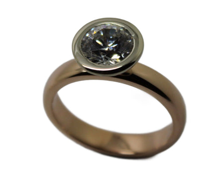 Kaedesigns, New Genuine 9ct 375 Solid White & Rose Gold Cubic Zirconia  Ring 373