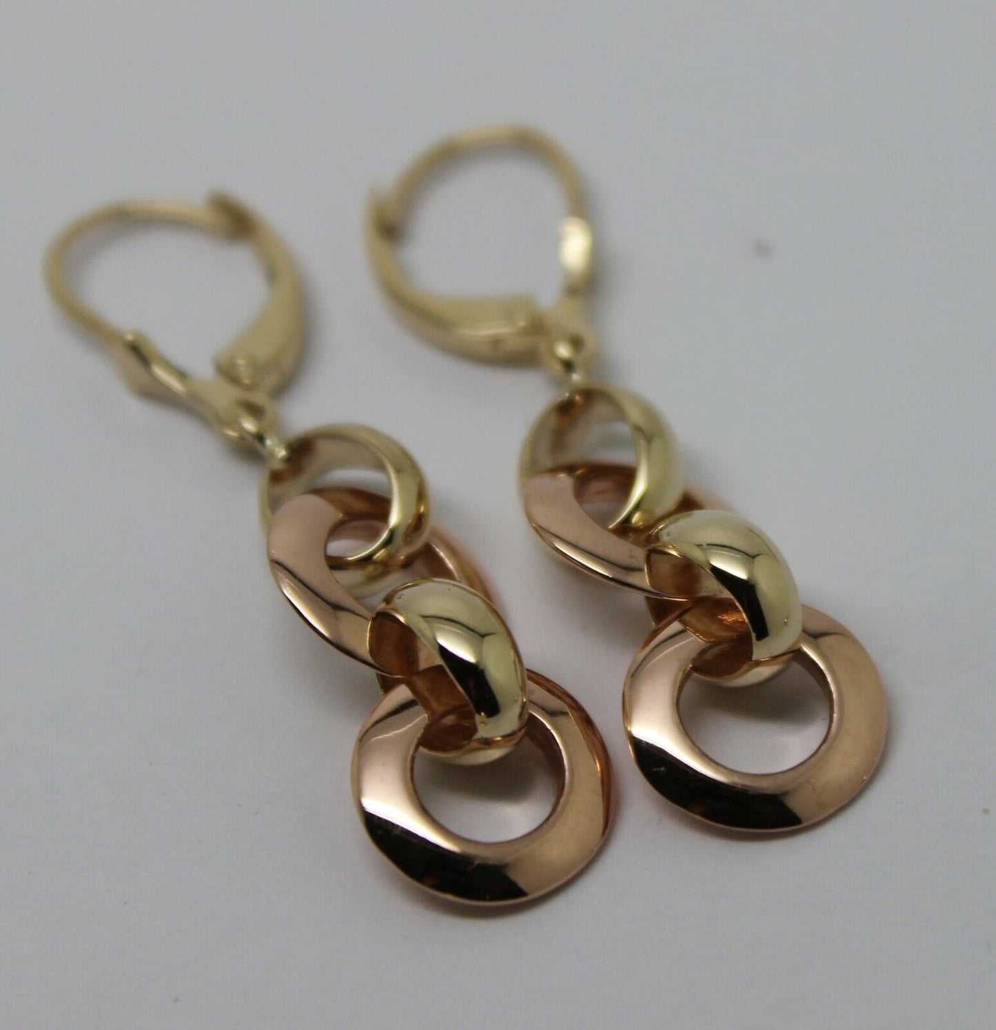 Kaedesigns 9ct Rose & Yellow Gold 10mm Circle Belcher Earrings Continental Hooks