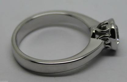 Genuine 9ct 375 Solid White Gold Engagement Ring Cubic Zirconia Size M