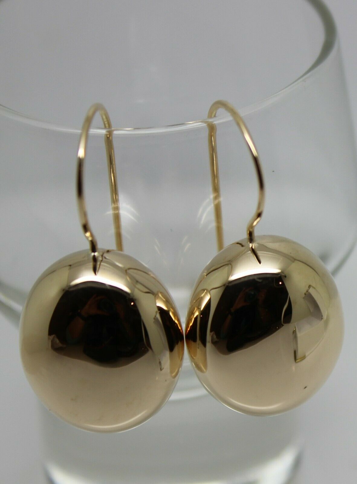 Genuine New  Heavy 9ct 9k Yellow, Rose Or White Gold Oval Hook Earrings