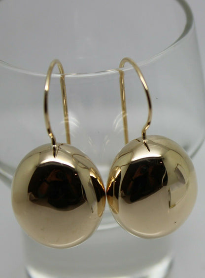 Genuine New  Heavy 9ct 9k Yellow, Rose Or White Gold Oval Hook Earrings