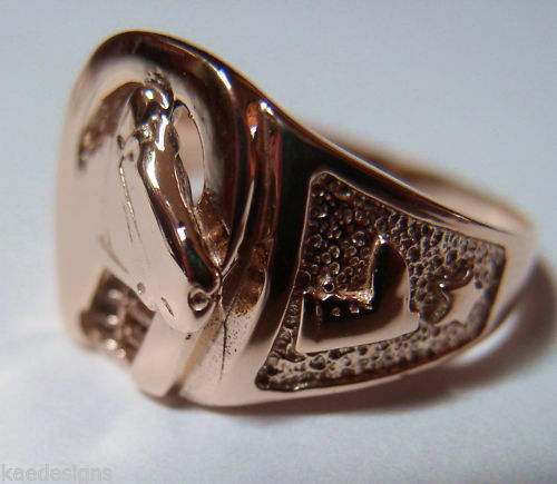 Kaedesigns, 9ct 375 Yellow or Rose or White Gold Large Heavy Horse Shoe Ring 390