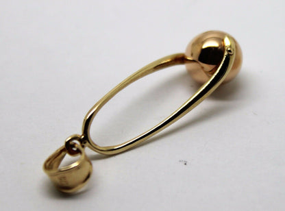 Kaedesigns Genuine 9ct 9k 375 Yellow & Rose Gold 8mm Ball Pendant