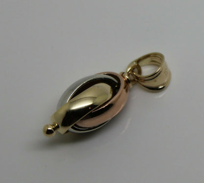 Kaedesigns New 9ct 9k Yellow Rose & White Gold Oval Belcher Pendant