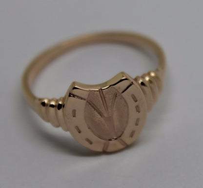Kaedesigns, Size R Genuine Large 9ct Genuine Yellow, Rose or White Gold  Lucky Horseshoe Ring