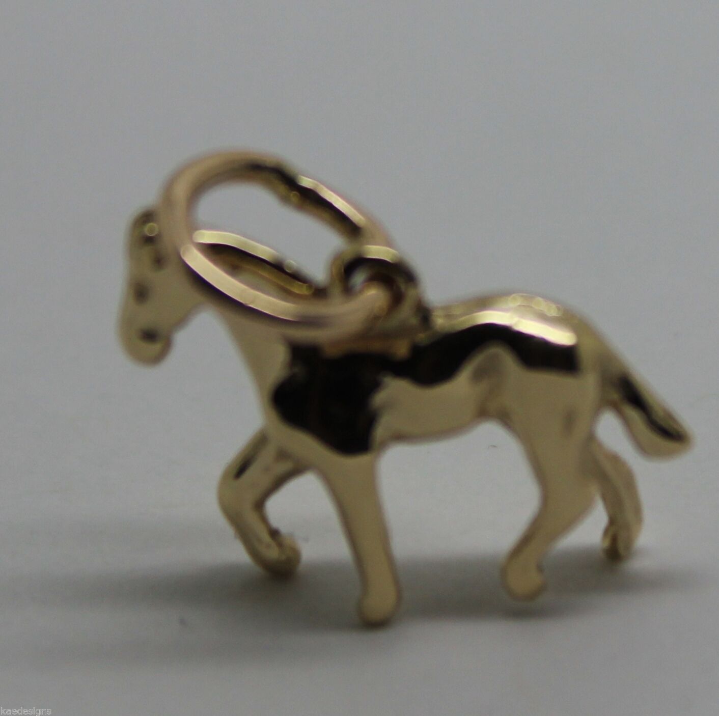 Genuine 9ct Yellow or Rose or White Gold Small 3D Horse Pendant or Charm