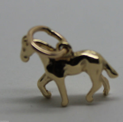 Genuine 9ct Yellow or Rose or White Gold Small 3D Horse Pendant or Charm