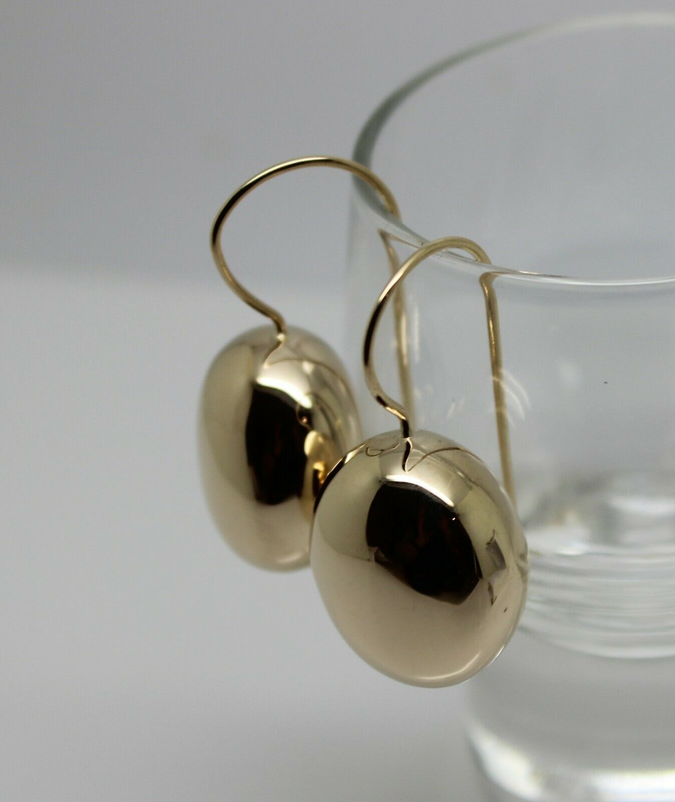 Genuine New  Heavy 9ct 9k Yellow, Rose Or White Gold Oval Hook Earrings