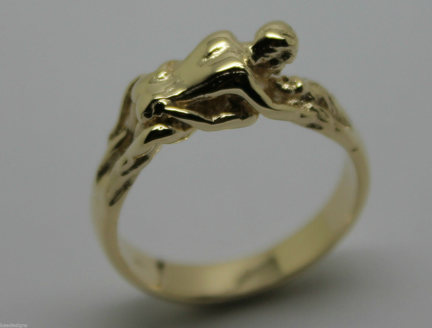 Genuine 9kt 9ct Solid Yellow, Rose or White Gold Making Love Ring  276