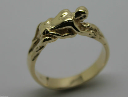 Genuine 9kt 9ct Solid Yellow, Rose or White Gold Making Love Ring  276