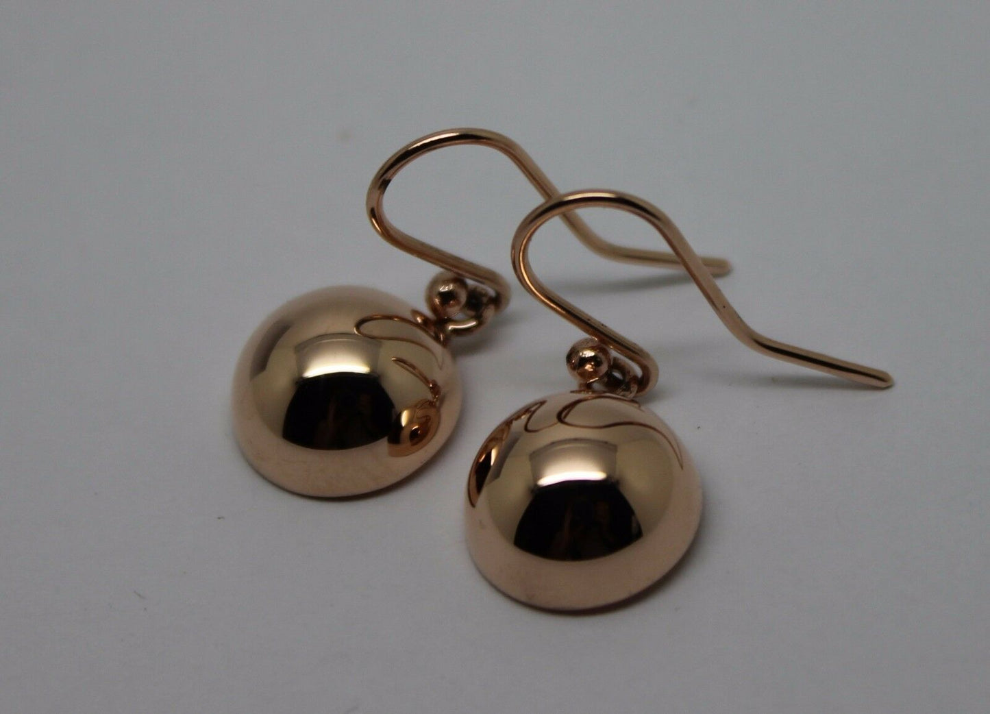 Genuine 9kt 9ct 375 Solid Yellow, Rose & White Gold 12mm Half Plain Ball Earrings
