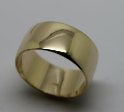 Genuine New Size W Genuine 9K 9ct Yellow, Rose or White Gold Full Solid 10mm Wide Band Ring